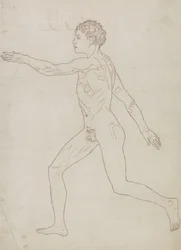 Étude de la figure humaine, vue latérale, de 