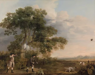 Deux gentilshommes tirant