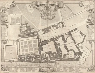 Relevé et plan au sol du palais royal de Whitehall