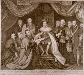 Édouard VI signant une charte donnant Bridewell à la ville de Londres pour une maison de travail, 1552 1750