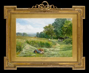 Temps des foins près de Leith Hill, Dorking, Surrey, 1860