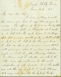 Lettre de George Wyckoff, Camp Holly, Tennessee, à Joséphine, 11 juin 1863