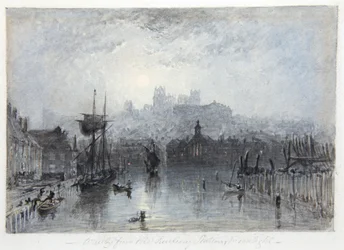 Whitby depuis la gare ; Clair de lune