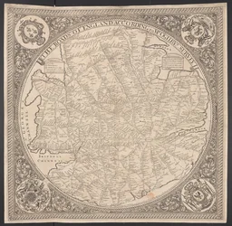Carte des routes postales dans les environs de Londres