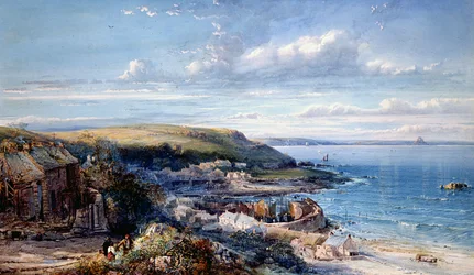 Un village de pêcheurs de Mounts Bay (Mousehole) 1860