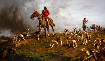 Chasseurs et chiens allant chasser