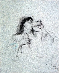 Fille buvant