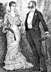 Une femme et un gentleman en tenue de soirée
