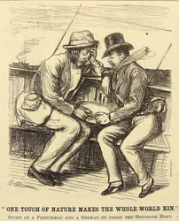 Passagers de bateau souffrant du mal de mer, caricature de George du Maurier dans 
