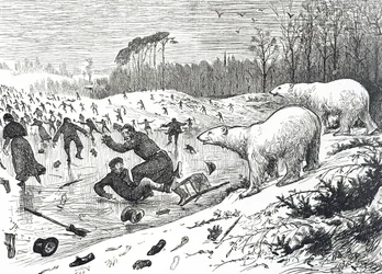 Caricature représentant des Londoniens convaincus que la nouvelle ère glaciaire avait commencé