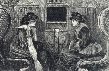 Dessin humoristique représentant des passagers dans le métro de Londres