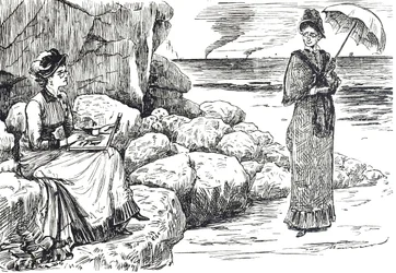 Caricature représentant des femmes portant des lunettes pince-nez