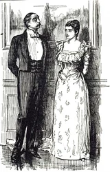 Caricature de Georges du Maurier illustrant un homme et une femme en conversation lors d