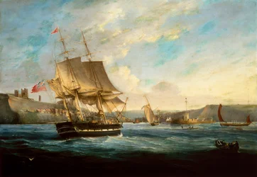 Le baleinier Phoenix entrant dans le port de Whitby