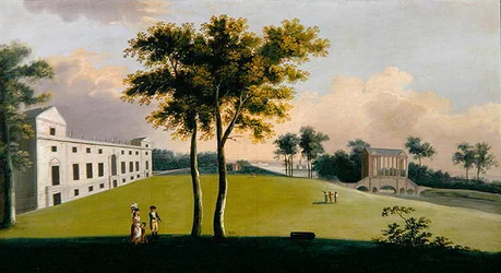 La façade sud de Wilton House et le pont palladien de l