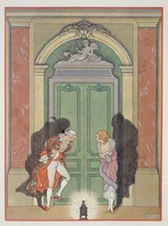 Un couple à la lumière des bougies, illustration de 