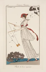 Robe en lin imprimé, illustration du 