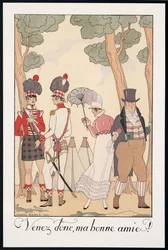 Falbalas et Fanfreluches, Almanach pour 1923, Venez donc, Ma bonne amie, par George Barbier, impression
