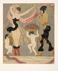 La Danse des Fleurs (illustration des Chansons de Bilitis de Pierre Louÿs, pub. 1922)