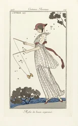 Robe de Linon Imprimé, de Costumes Parisien, pub.1913