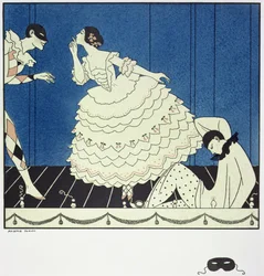 Tamara Karsavina (1885-1978) en Colombine, Vaslav Nijinsky (1890-1950) en Arlequin et Adolph Bolm (1884-1951) en Pierrot dans 