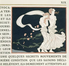 Deux filles habillées à la grecque, illustration de 