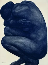 Femme nue accroupie, 1916