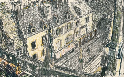 Une rue de Valogne, c1911