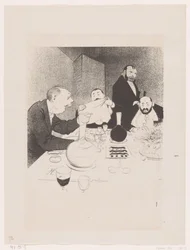 Hommes à table pendant un dîner