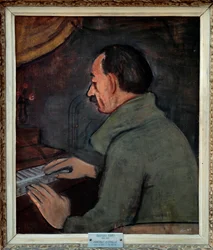 Portrait de Maurice Utrillo, peintre français. Peinture de Georges Kars