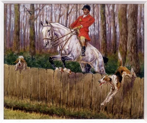 Chasse - dessin de Georges La Roque, vers 1900