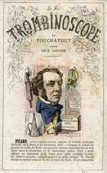 Ernest PICARD (1821-1877) - illustration tirée du "Trombinoscope", périodique politique satirique de Léon-Charles Bienvenu, dit Touchatout (1835-1910) monographie N. 23, Imprimerie Vallee, Paris, février 1872