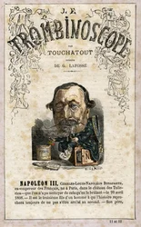 NAPOLEON III (1808-1873) - illustration tirée du "Trombinoscope", périodique politique satirique de Léon-Charles Bienvenu, dit Touchatout (1835-1910) monographie N. 11 e 12, Paris