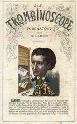Victorien SARDOU (1831-1908) - illustration du "Trombinoscope", périodique politique satirique de Léon-Charles Bienvenu, dit Touchatout (1835-1910) monographie N. 24, Paris