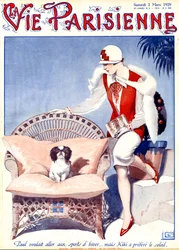 Paul souhaitait aller au ski... mais Kiki préfère le soleil - illustration de la Vie Parisienne