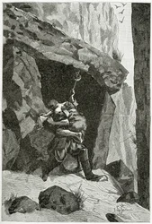 Combat d’Han d’Islande et d’Ordener - illustration de Han d’Islande, XIXe siècle