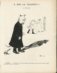 Illustration de Georges Meunier (1869-1934) dans Le Panache, magazine royaliste illustré, 20/01/04 - Royalisme, Religion Foi - Combes Emile, Diable - Animalisation