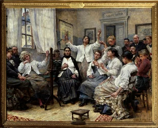 Les fascines de la Charité (service du docteur Luys). Scène à l