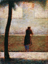 Un homme appuyé sur un parapet, vers 1881