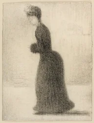 Femme avec une moufle