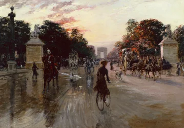 Les Champs Elysées, Paris (huile sur toile)