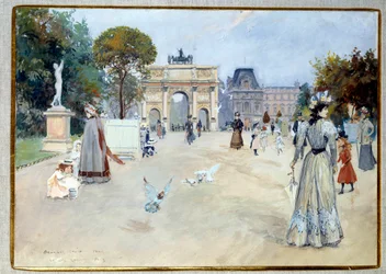 Vue du jardin des Tuileries à Paris