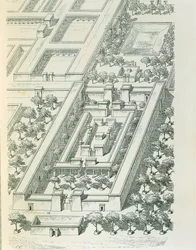 Gravure représentant une vue en perspective d