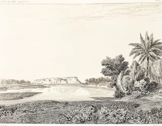 Irak, vue de Babylone, dessin de F. Thomas d