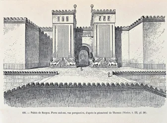 Reconstruction de la porte sud-est du Palais de Sargon à Dur-Sharrukin, aujourd