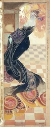 Dame en robe noire, vers 1900