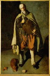 Joueur avec chien (peinture sur toile)