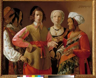 La diseuse de bonne aventure Peinture de Georges de La Tour (1593-1652) vers 1630, Dim. 1,01x1,23 m New York. Metropolitan Museum