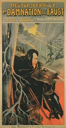 Affiche publicitaire pour une représentation à Paris de « La Damnation de Faust » d