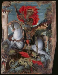 Icône de Saint Georges à cheval terrassant le dragon
